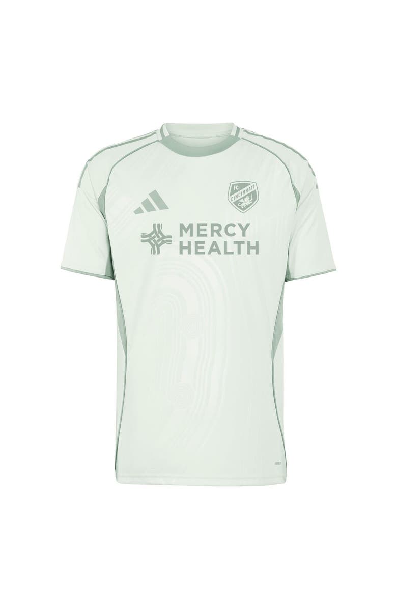 adidas Men's adidas Light Green FC Cincinnati 2025 One Planet Pre-Match Top, Alternate, color,
