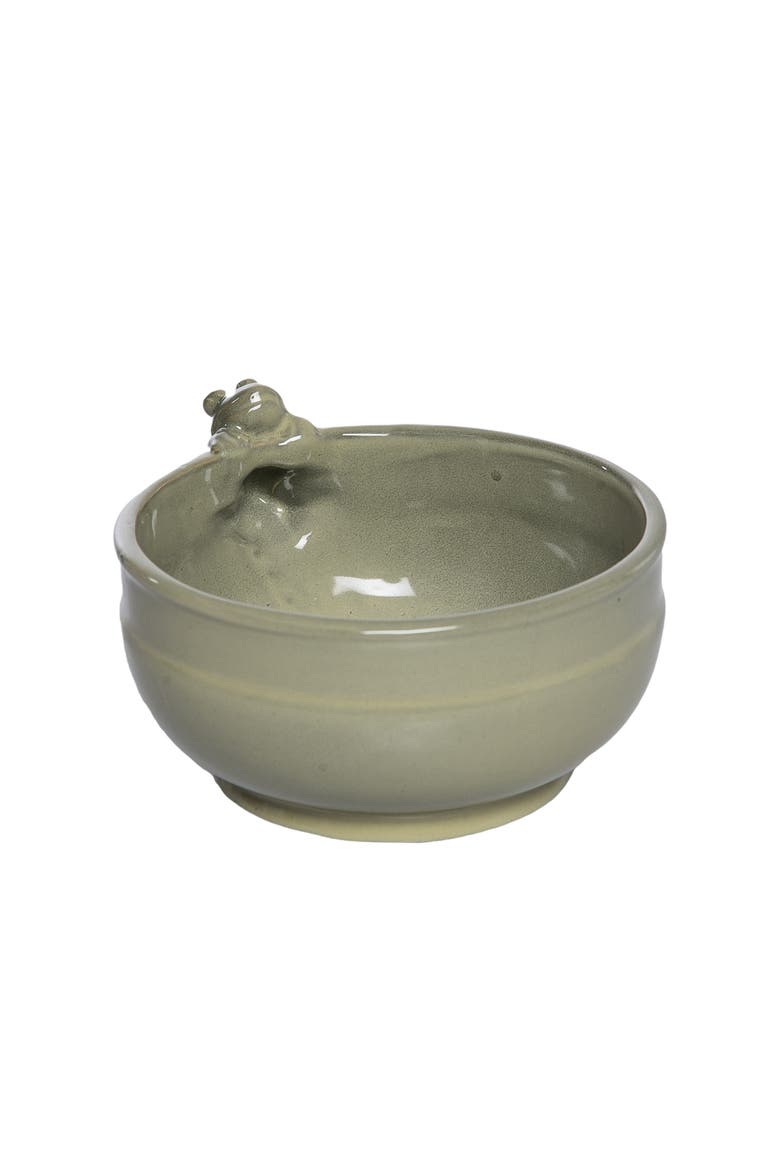 Ceramic Bowl with Frog Green for Spring Serving and Entertaining, Alternate, color, Green