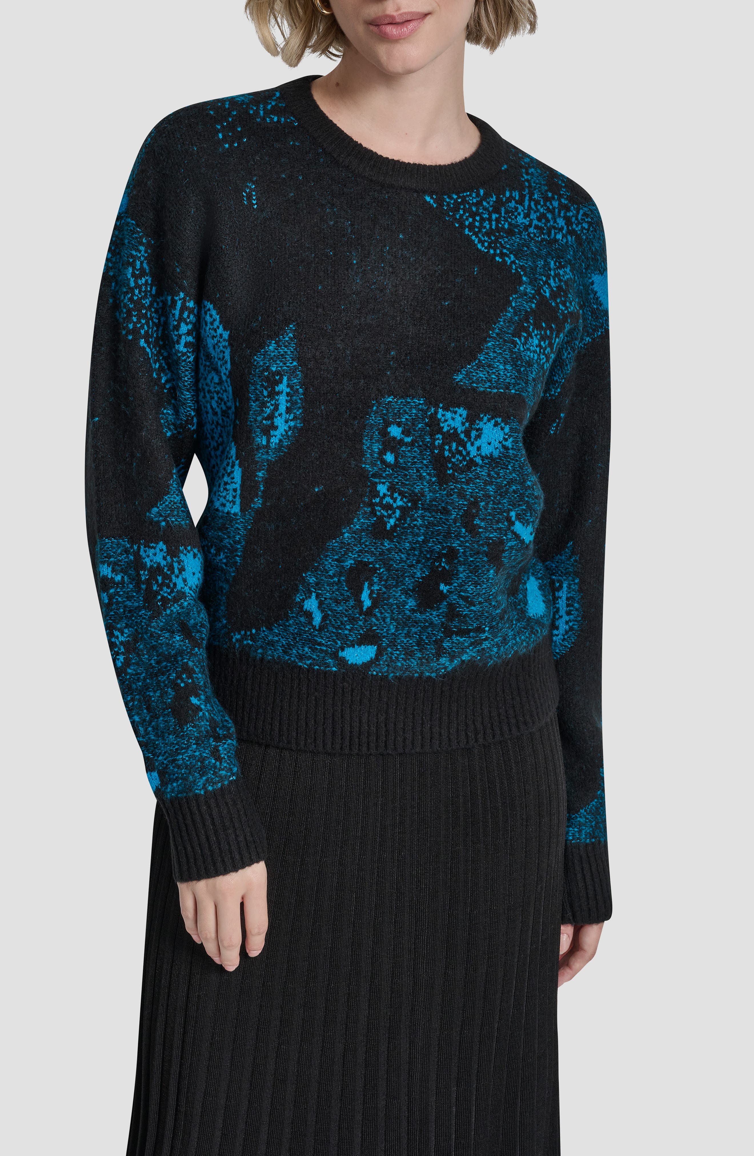 Intarsia Crewneck Sweater