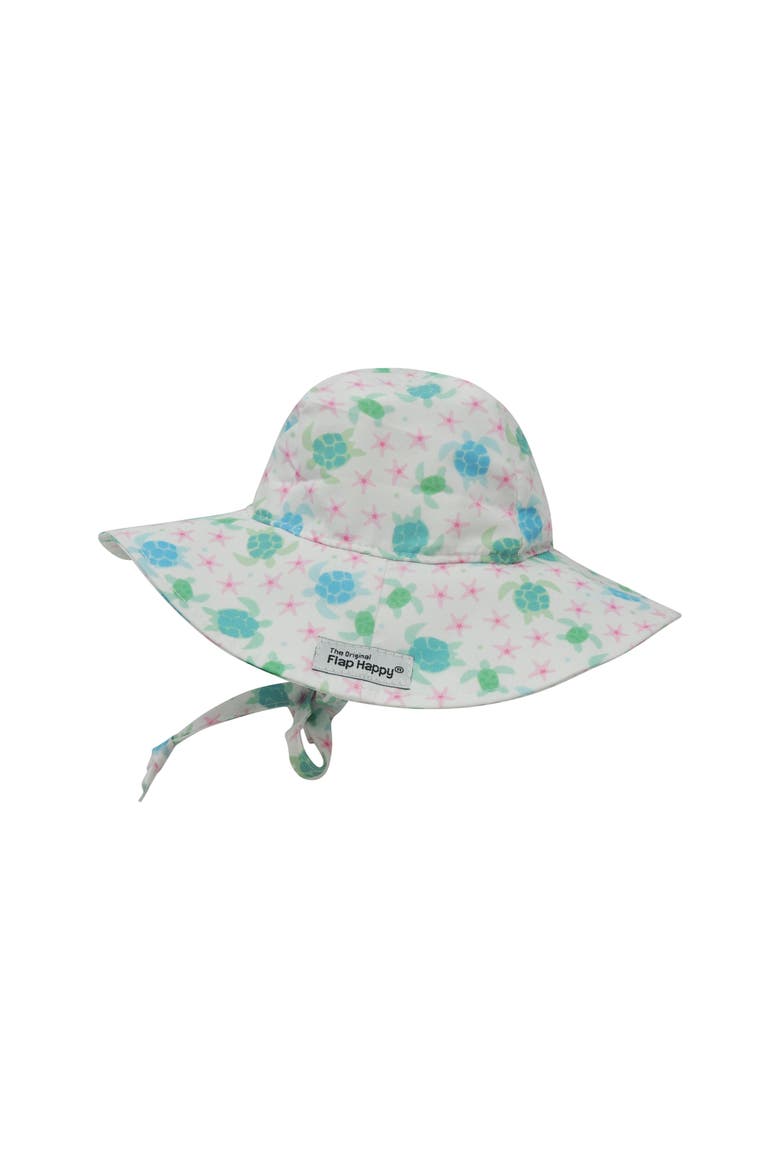 Girls UPF 50+ UV Blocking Wide Brim Floppy Sun Hat, Main, color, Starry Sea Turtle