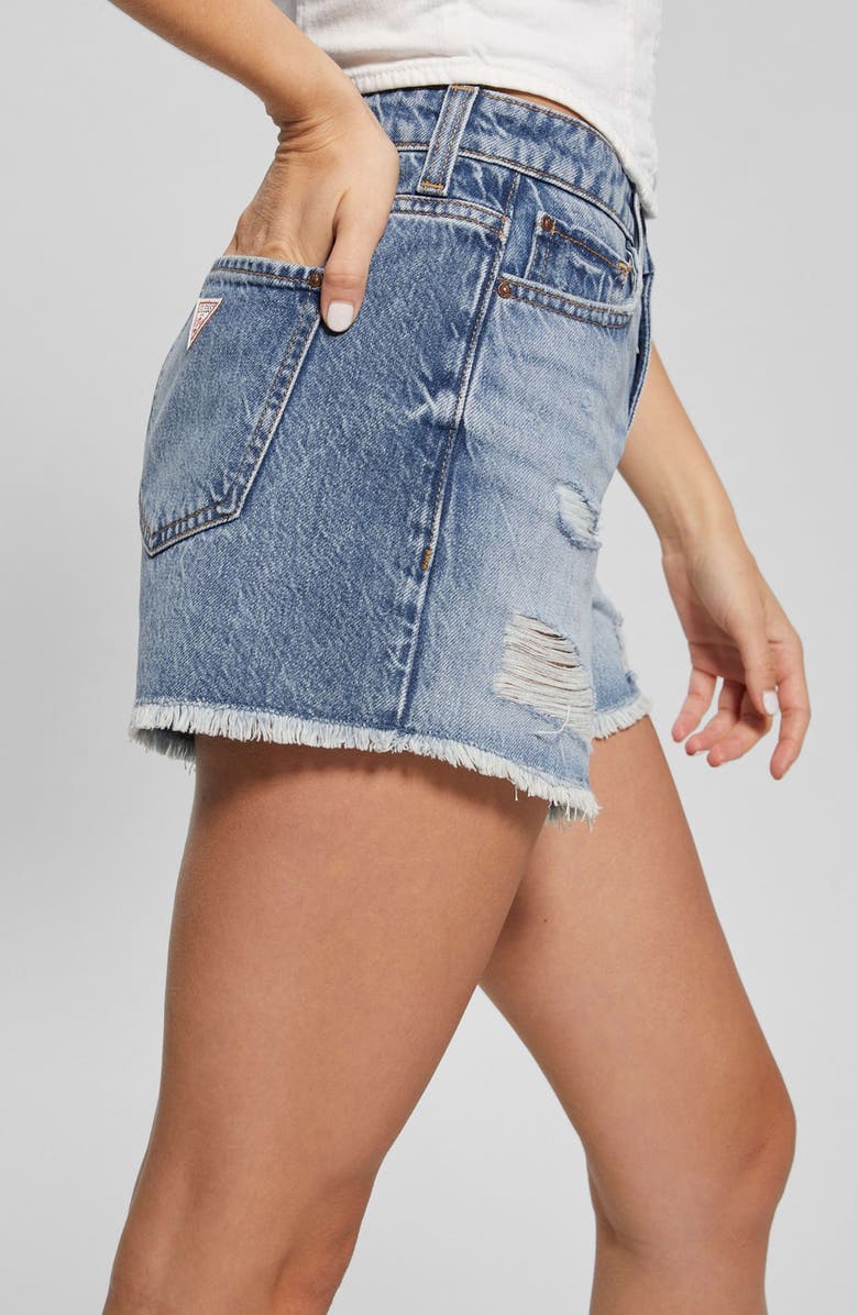 GUESS Relaxed Cutoff Denim Shorts, Alternate, color, 