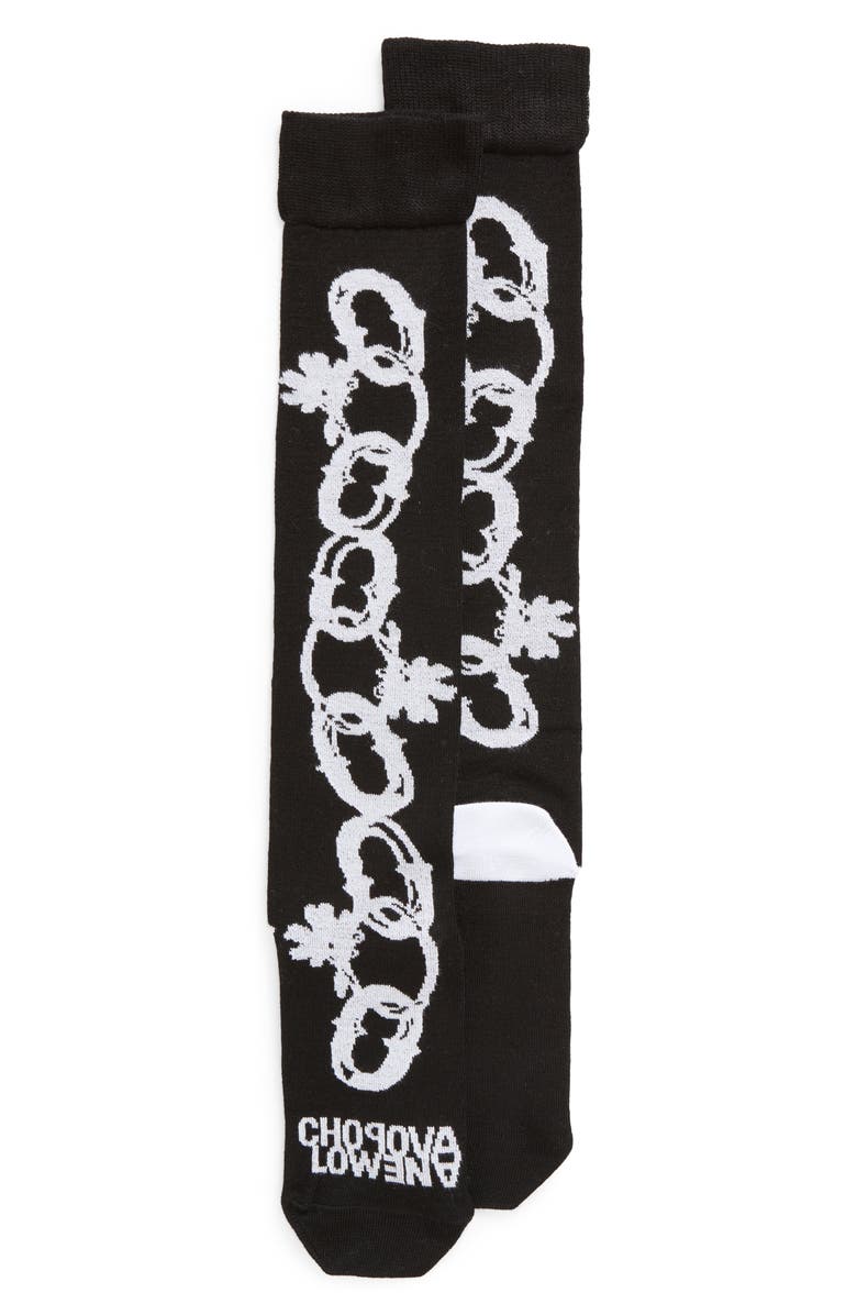 Chopova Lowena Chain Link Logo Socks, Main, color, 