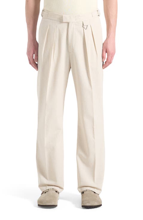 Pierre Relaxed Fit Linen Pleated Tailored Trousers