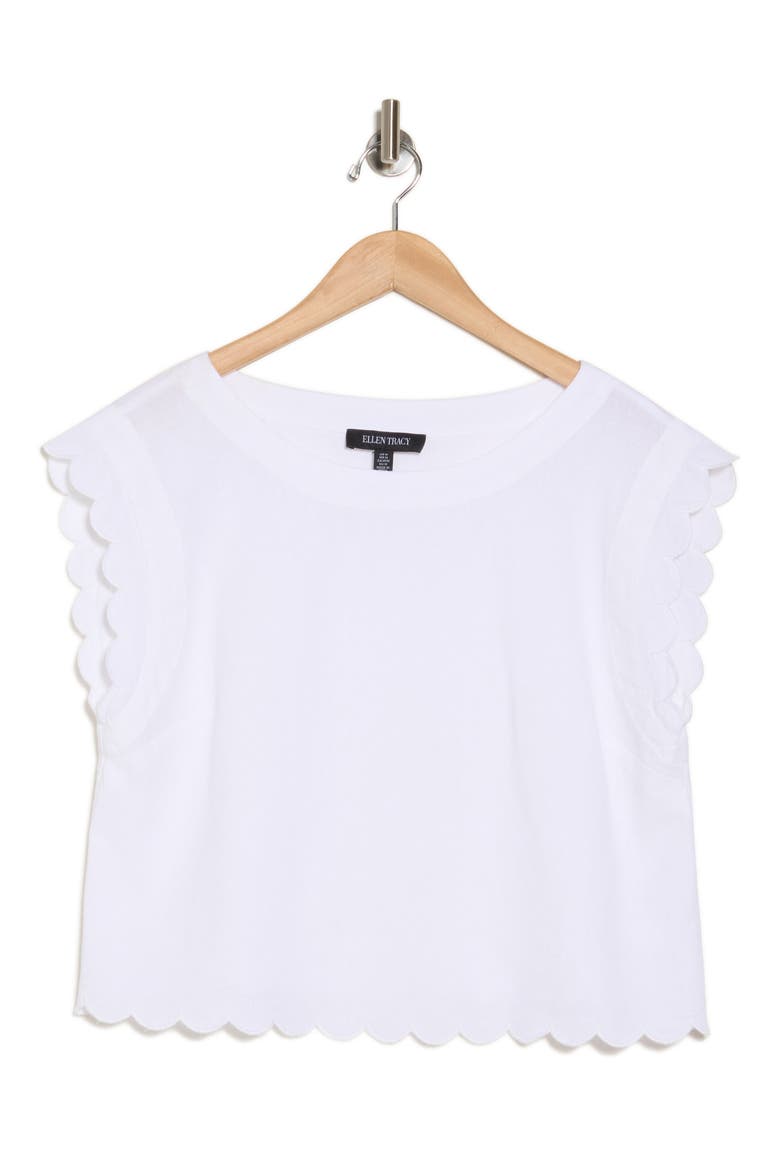 Scalloped Crop Tank, Alternate, color, WHITE