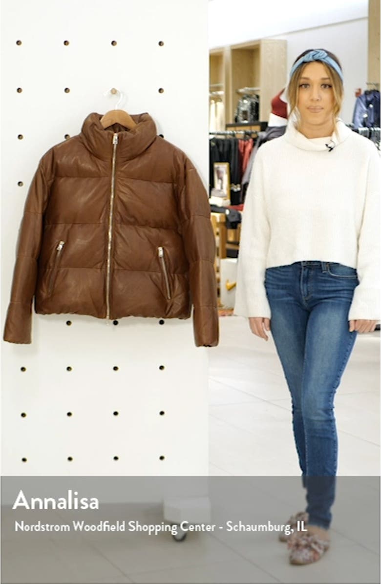 Iris Down Insulated Leather Puffer Jacket, sales video thumbnail