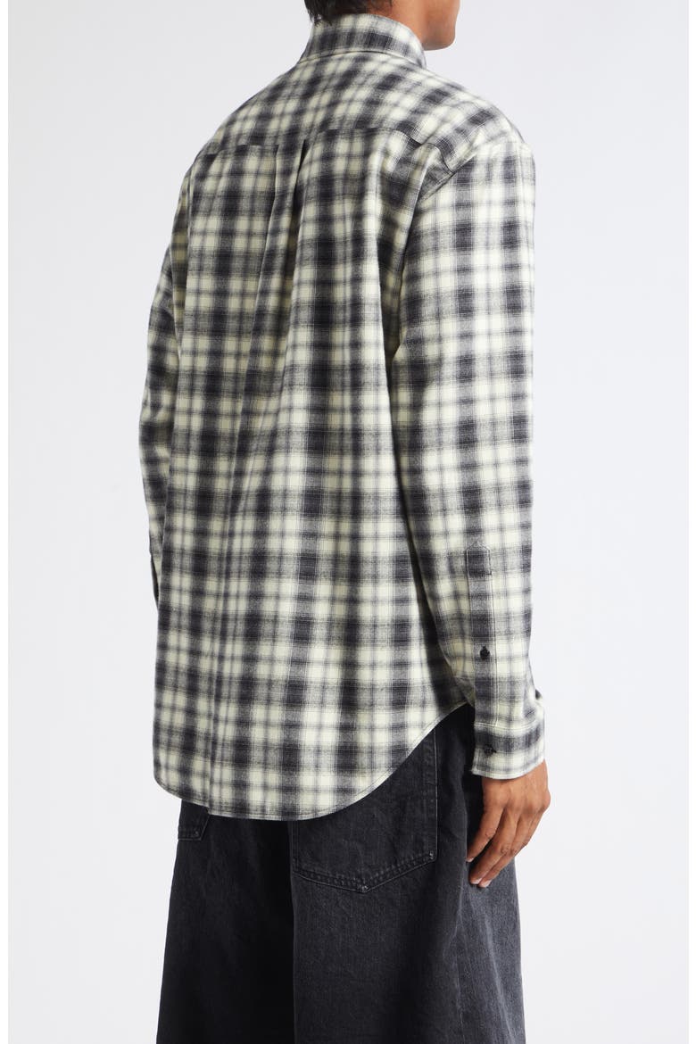 Regular Fit Check Cotton Flannel Button-Up Shirt, Alternate, color, 9040 WHITE/ BLACK