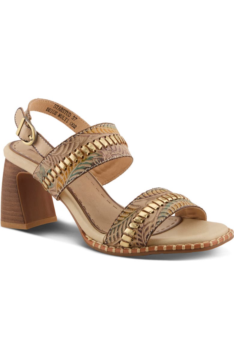 L'Artiste by Spring Step Starstud Slingback Sandal, Main, color, Beige Multi