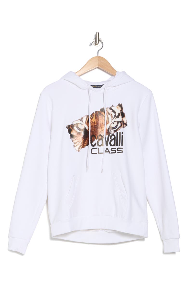 Cavalli Class Cotton Logo Graphic Hoodie, Alternate, color, 