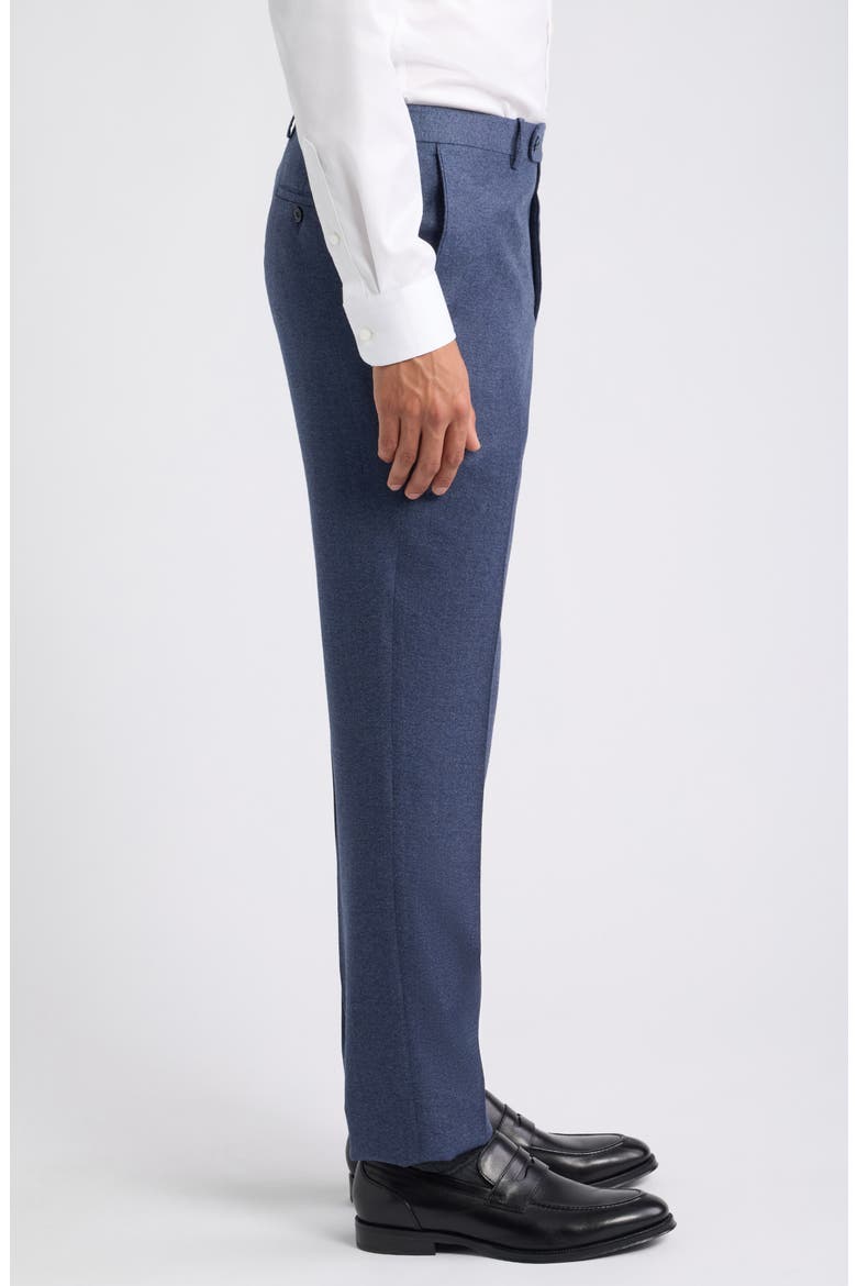 Harker Flat Front Wool & Cashmere Trousers, Alternate, color, BLUE