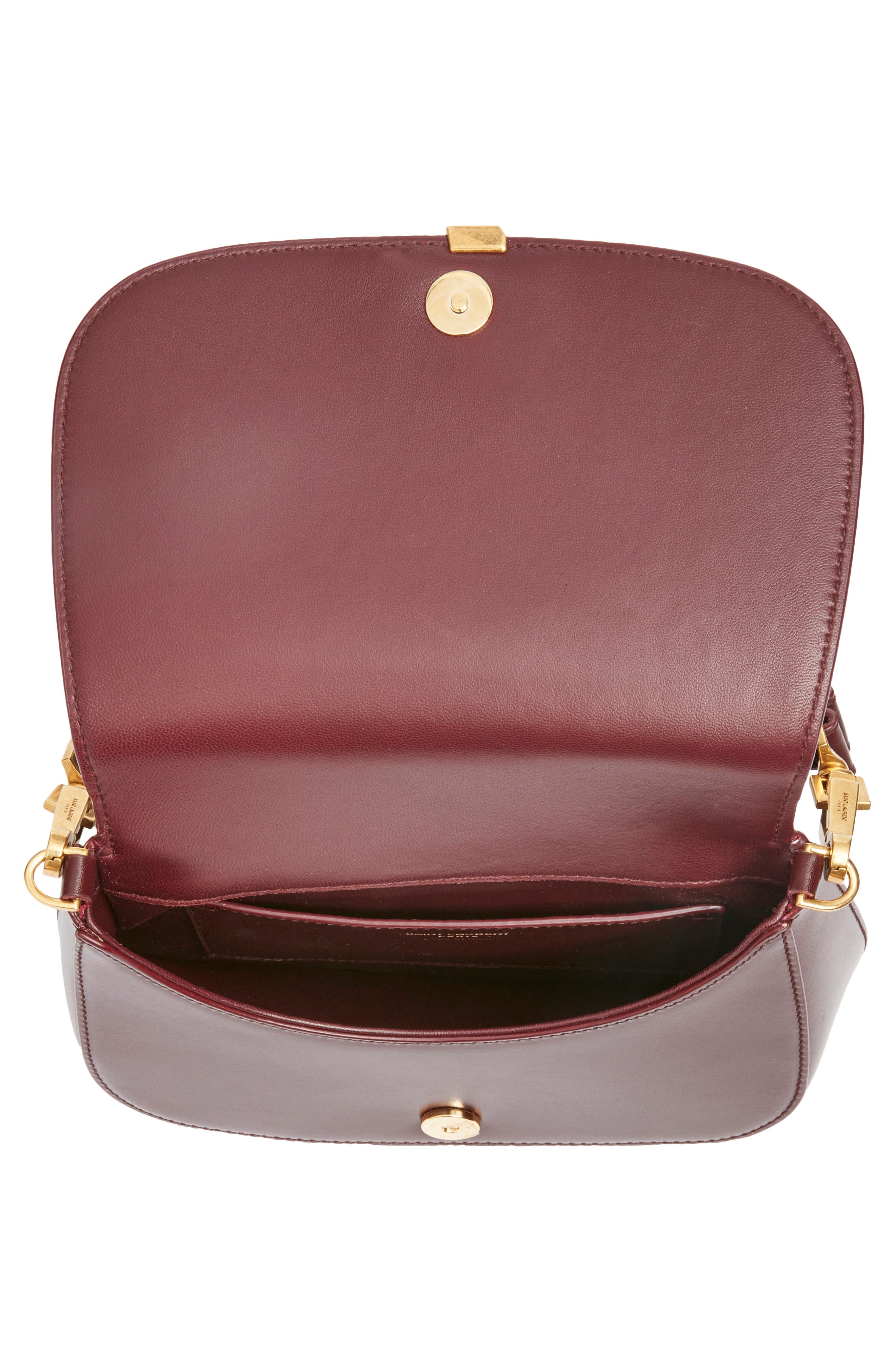 Mini Voltaire Box Leather Top Handle Bag, Alternate, color, ROUGE CABERNET