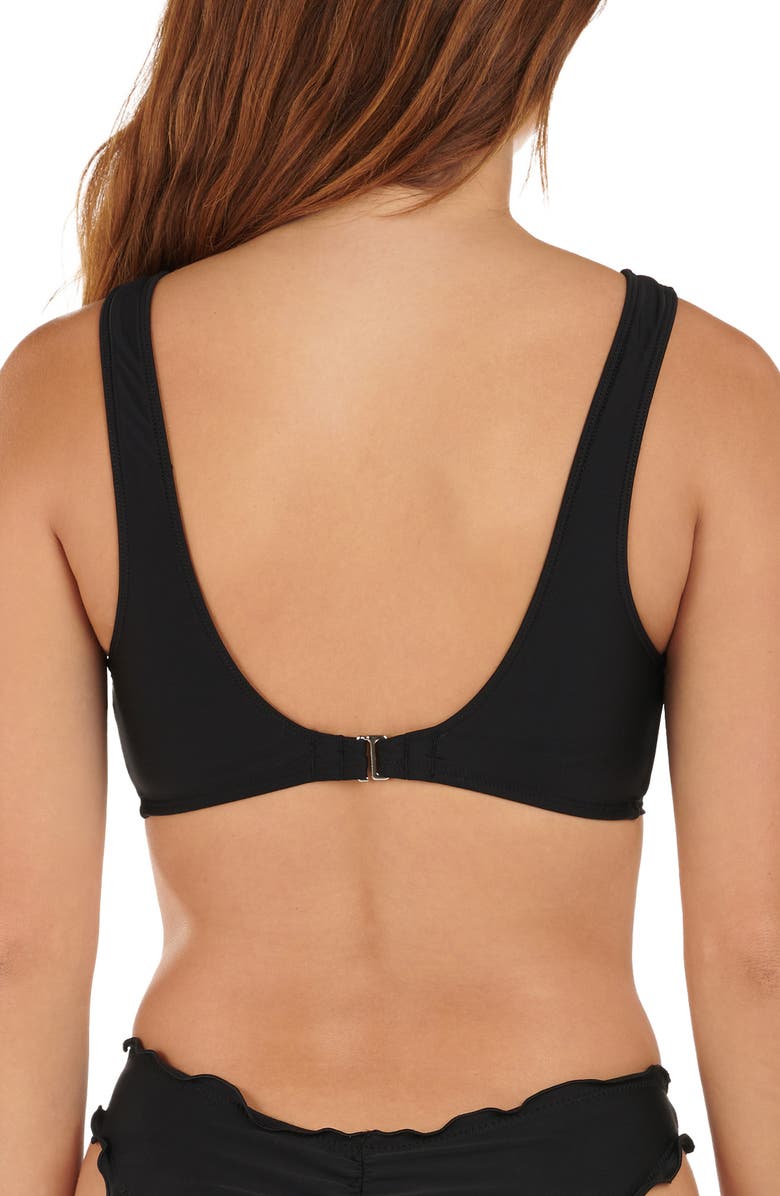 Citrus Solid Merrow Bralette Bikini Top, Alternate, color, Black