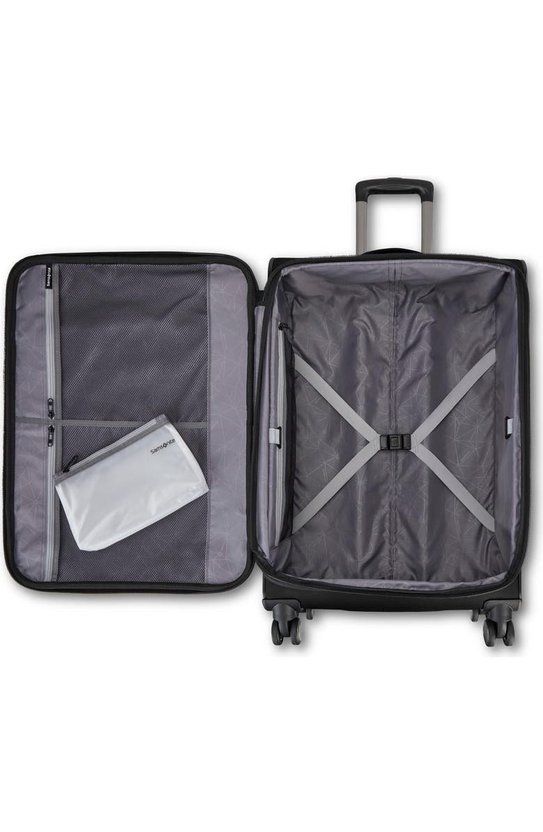 Samsonite Ascella 4 Softside Expandable 25" Checked Spinner, Alternate, color, Black