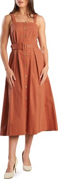 FREEMARKET Cotton Sleeveless Midi Dress