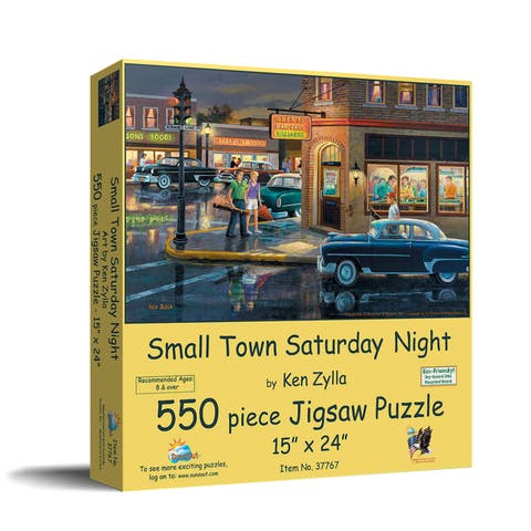 Small Town Saturday Night 550 piece Jigsaw Puzzle for Adults