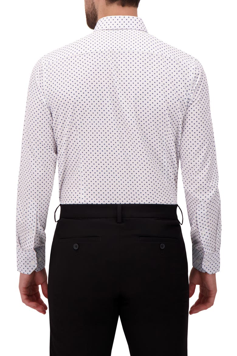 Modern Fit Geometric Print 4-Way Stretch Button-Up Shirt, Alternate, color, 01 WHITE