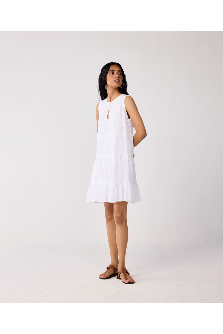 Sleeveless Tiered Day Dress, Alternate, color, White