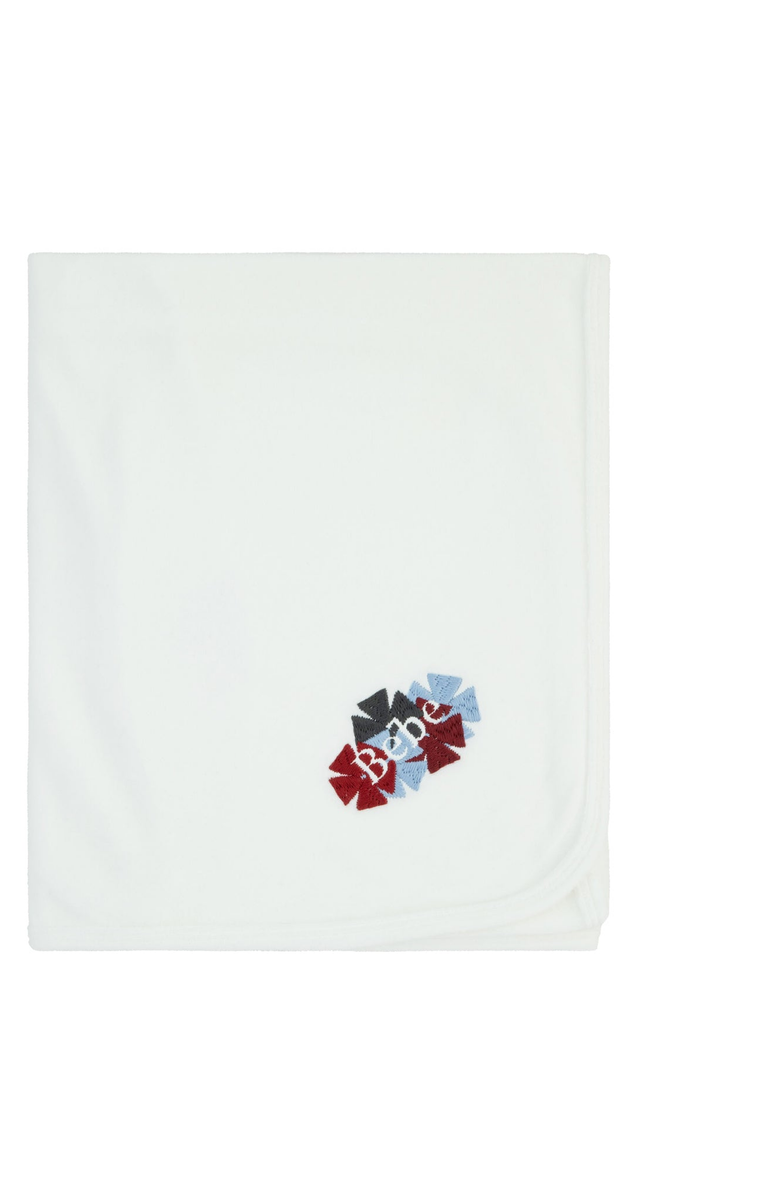 NoggiWear Clover Embroidered Blanket, Main, color, Blue