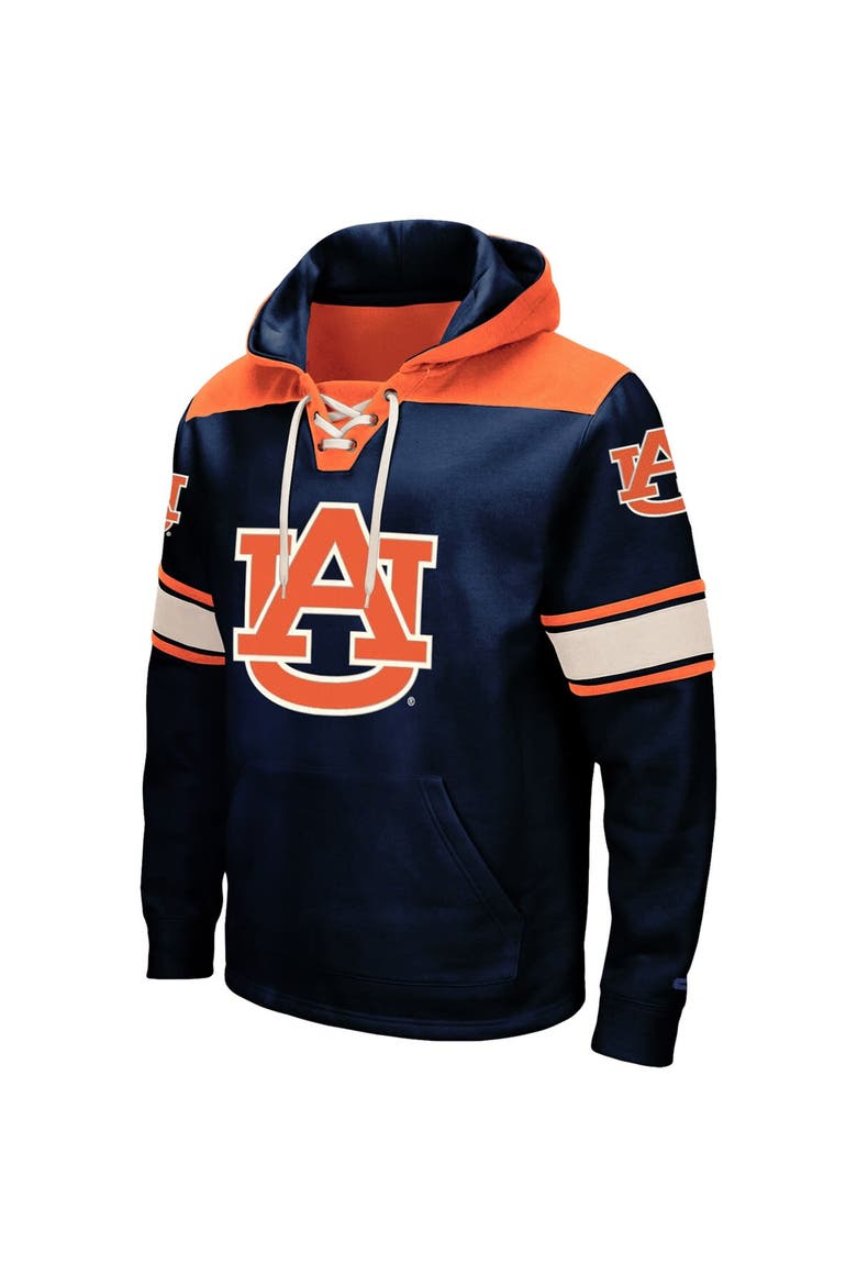 Men's Colosseum Navy Auburn Tigers 2.0 Lace-Up Pullover Hoodie, Alternate, color, Navy