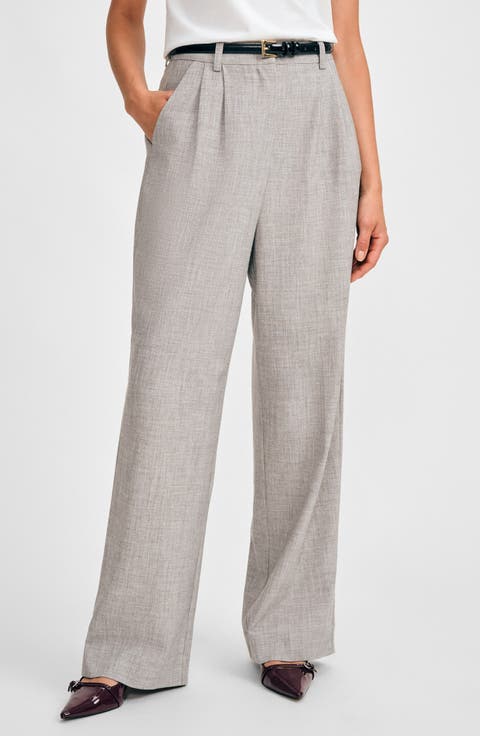 Front Pleat Wide Leg Pants
