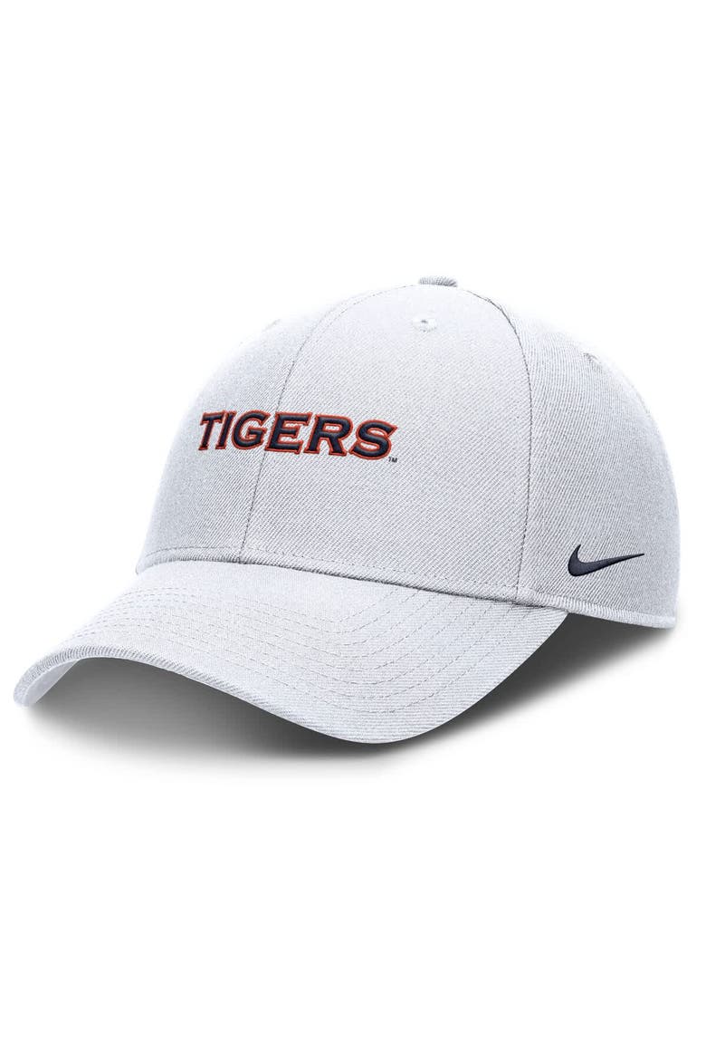 Men's Nike White Auburn Tigers 2025 On-Field Gameday Rise Adjustable Hat, Main, color, White