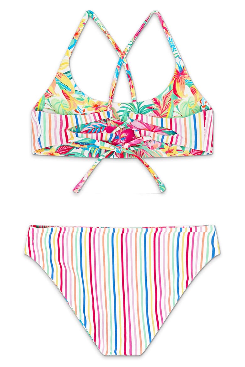 Kids' Waverly Reversible UPF 50+ Two-Piece Swimsuit, Alternate, color, PINK MULTI