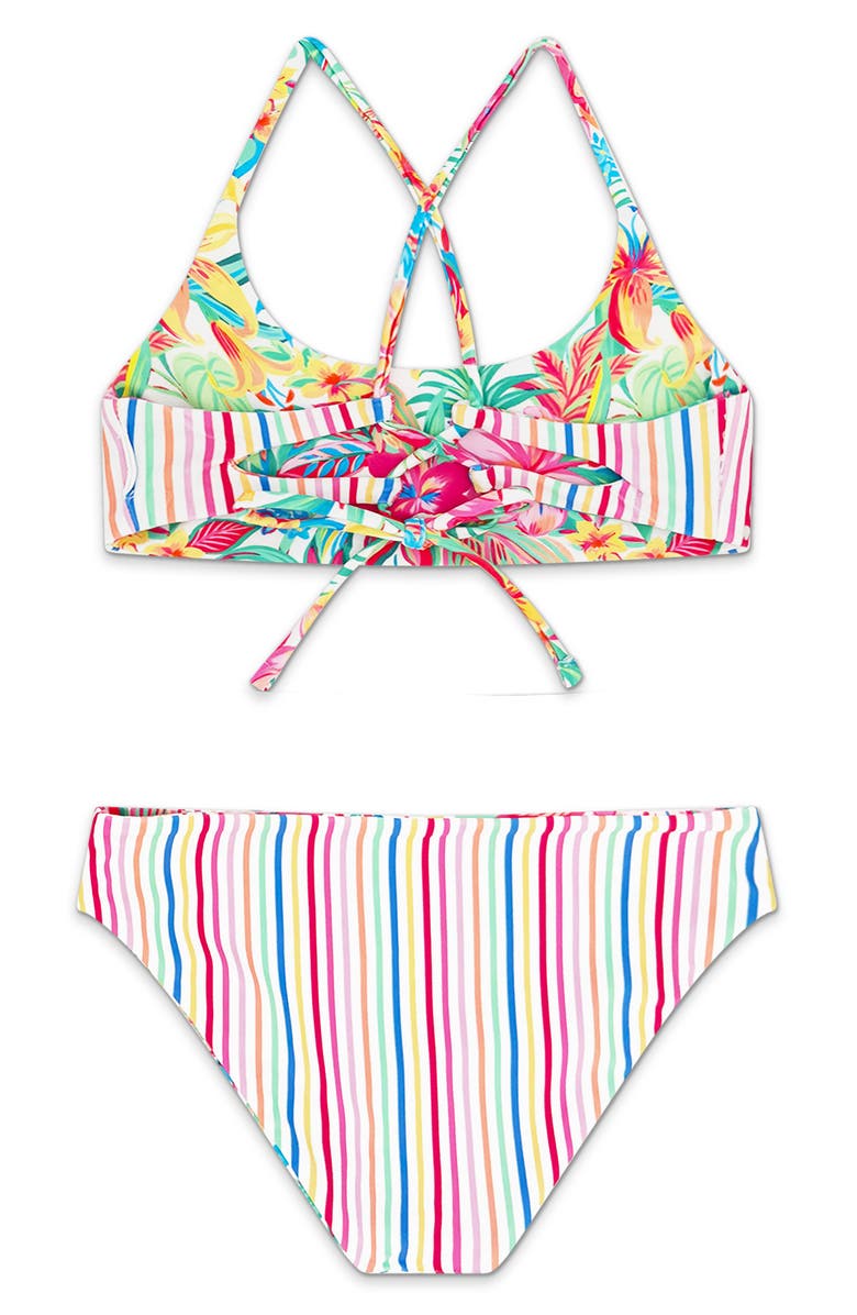 Feather 4 Arrow Kids' Waverly Reversible UPF 50+ Two-Piece Swimsuit, Alternate, color, Pink Multi