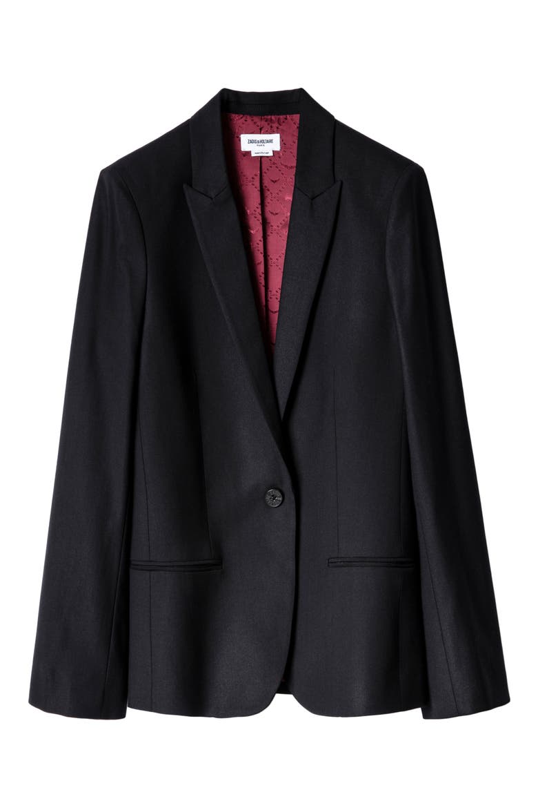 Vedy Camo Skull Blazer, Alternate, color, NOIR