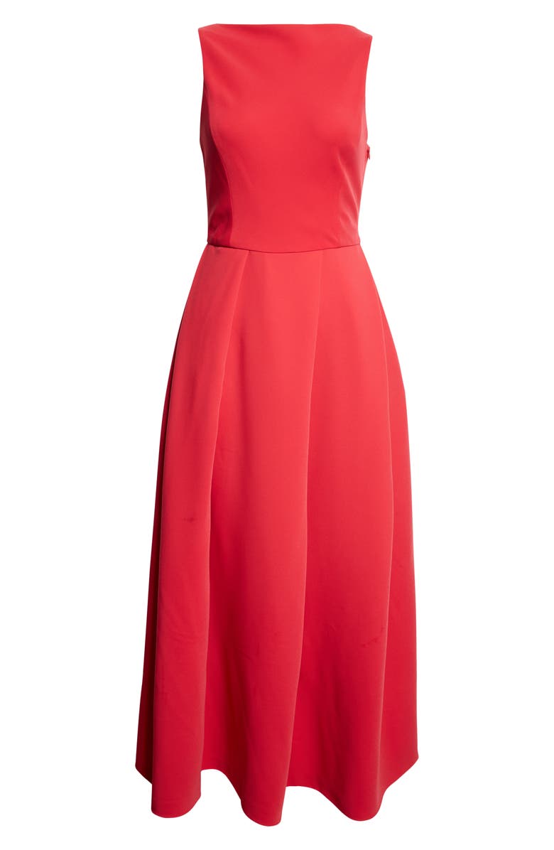 Emporio Armani Techno Cady Sleeveless Maxi Dress, Alternate, color, Solid Medium Red