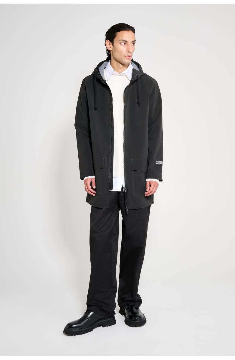 Stutterheim Stockholm Patch Raincoat, Alternate, color, Black