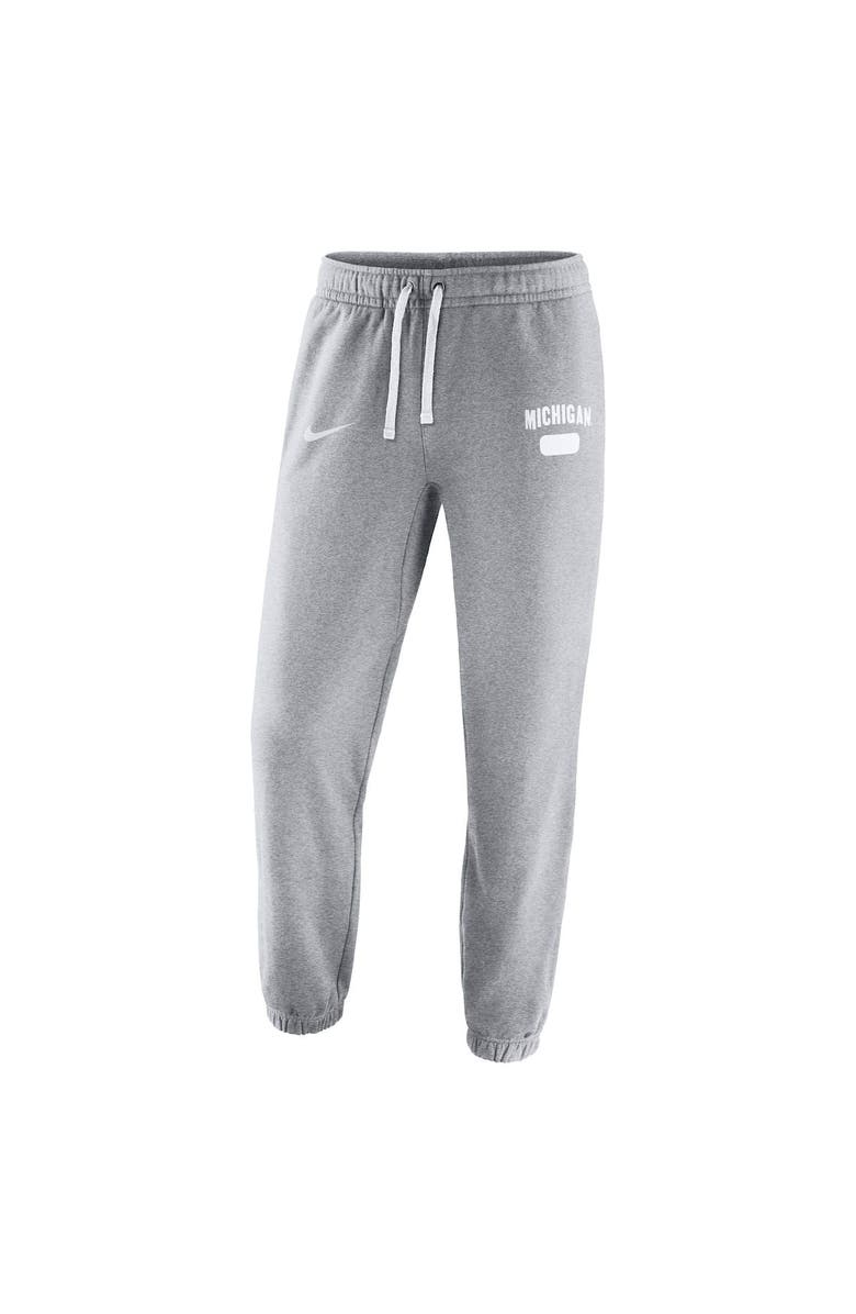 Nike Men's Nike Heathered Gray Michigan Wolverines Saturday Fleece Pants, Alternate, color,