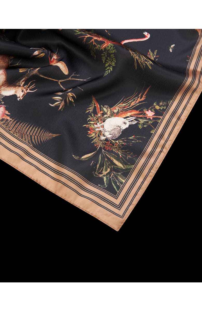 Fable England Wonderland Toile Square Scarf, Alternate, color, Black