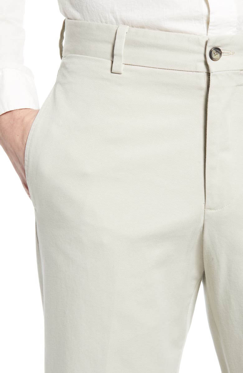 Berle Charleston Khakis Flat Front Chino Pants, Alternate, color, Stone