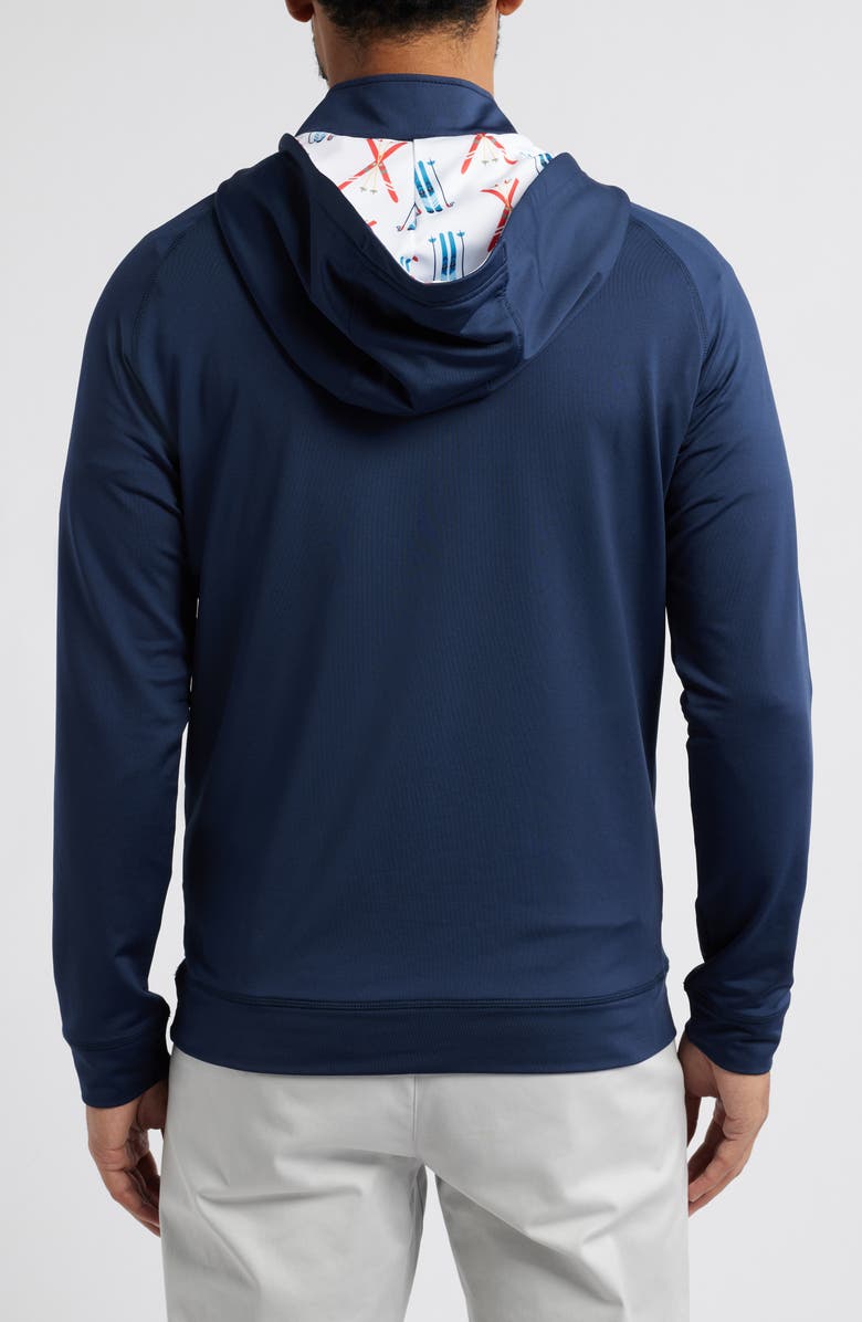 Swannies Ski Print Colorblock Half Zip Hoodie, Alternate, color, Navy