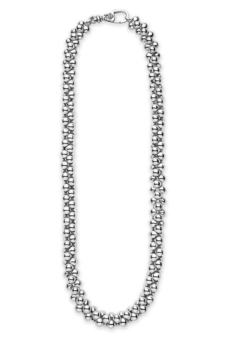 Caviar Bubbly Beaded Necklace, Alternate, color, STERLING SILVER