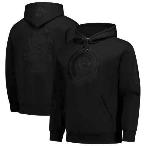 Men's Mitchell & Ness Black Chicago Cubs Phantom Fleece Hoodie