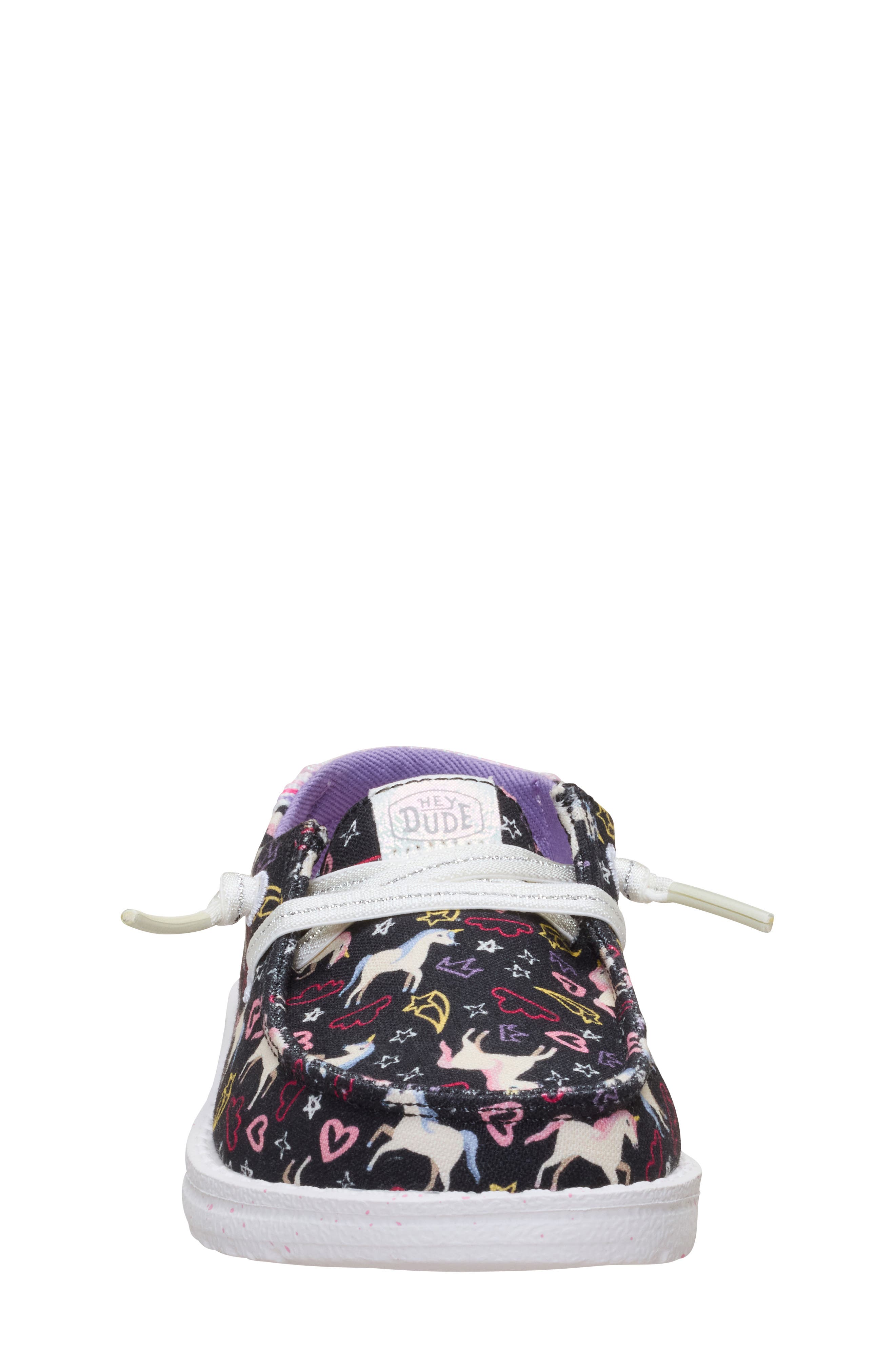 Kids' Wendy Unicorn Stars Slip-On, Alternate, color, BLACK