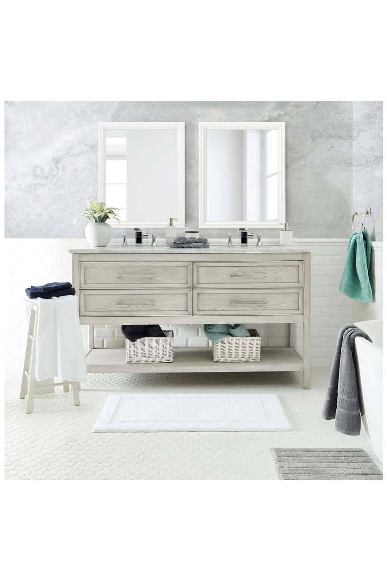 Peniston Solid Cotton Bath Rug, Alternate, color, WHITE