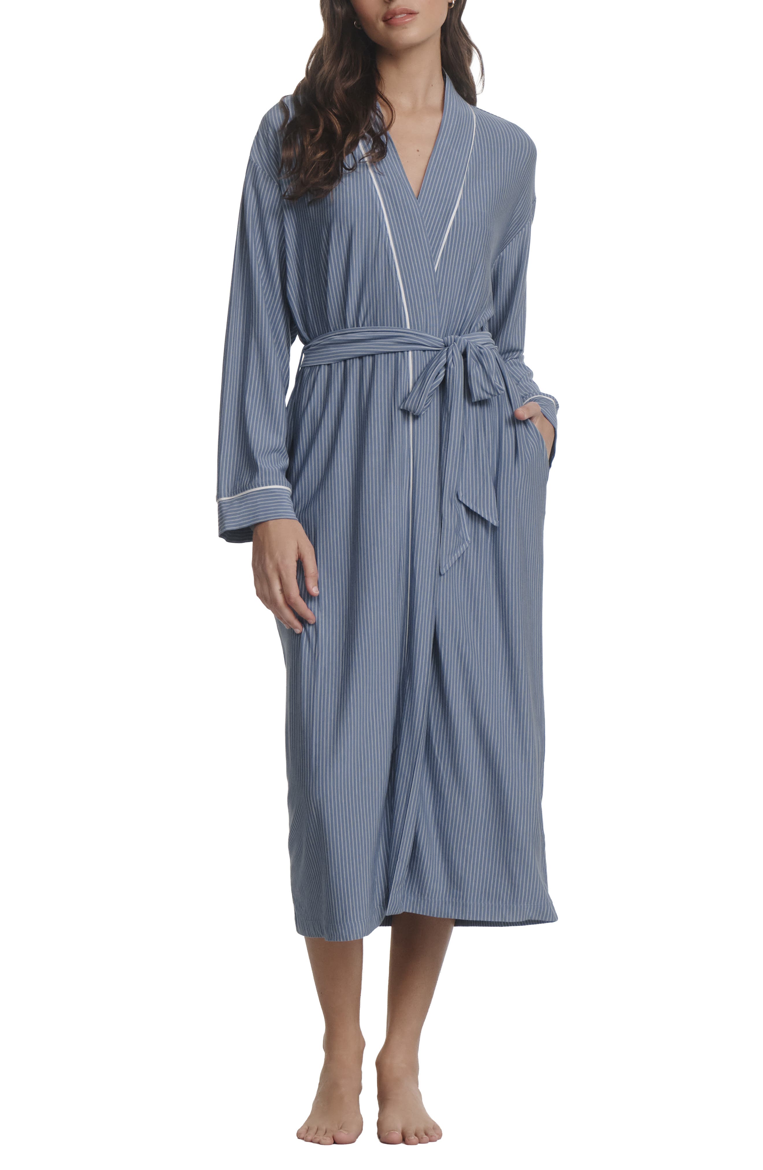 selected DUO STRIPE SLATE BLUE/IVORY