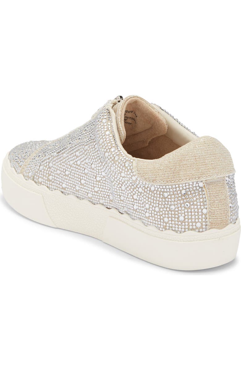 Anne Klein Cadia Zip Embellished Sneaker, Alternate, color, Platinum