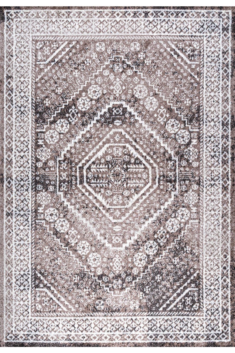 Boho Cottage Medallion Area Rug, Main, color, Brown/Ivory