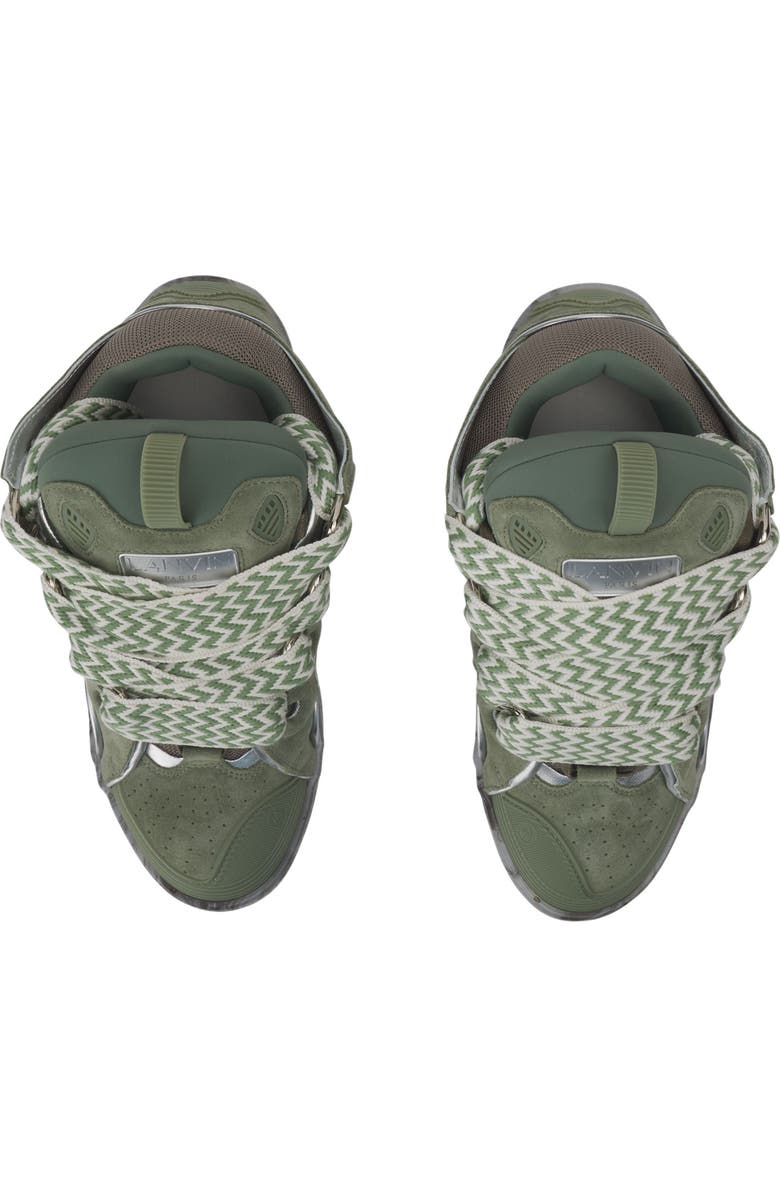 Lanvin Leather Curb Sneakers With Marbled Sole, Alternate, color,