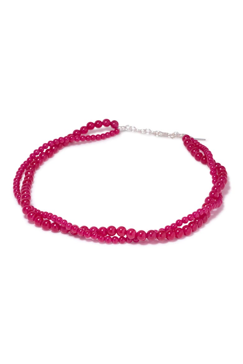 Chalcedony Beaded Necklace, Alternate, color, PINK