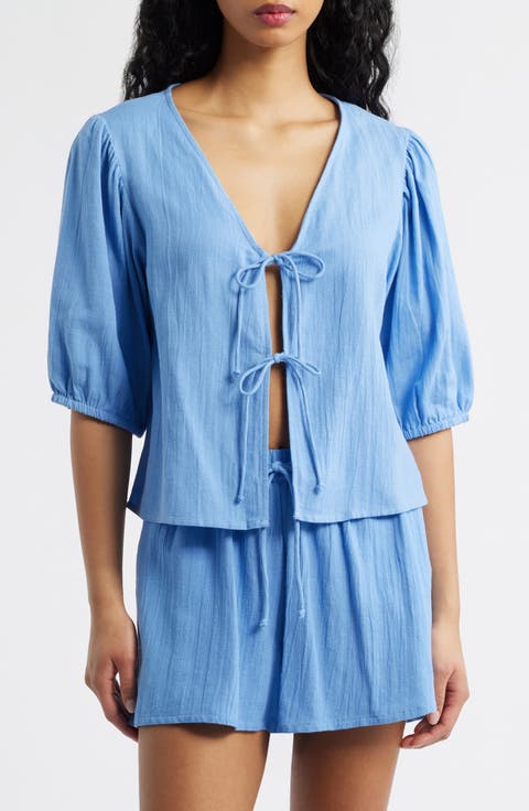 Vibe Surf Tie Front Top