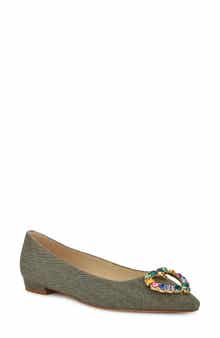 Nine West Hearts Rhinestone Flat
