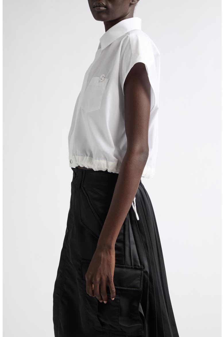 Crop Poplin Shirt, Alternate, color, WHITE