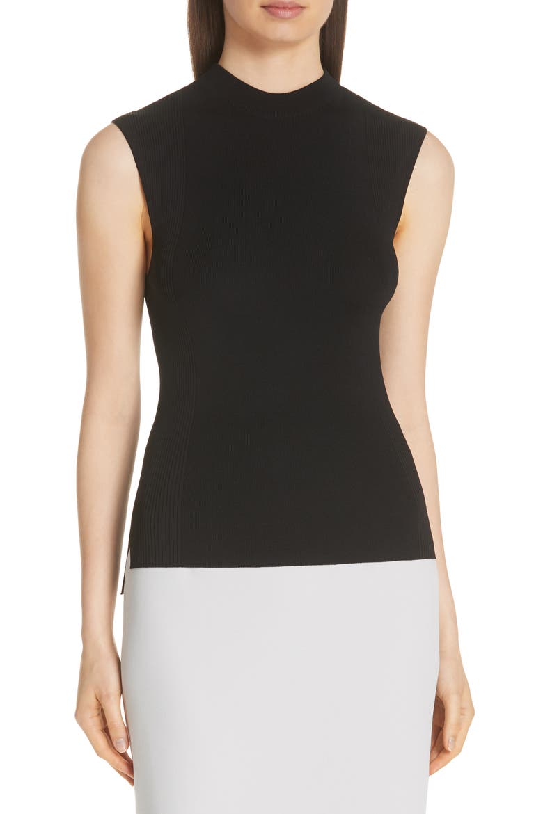 Fasmine Knit Shell, Main, color, BLACK