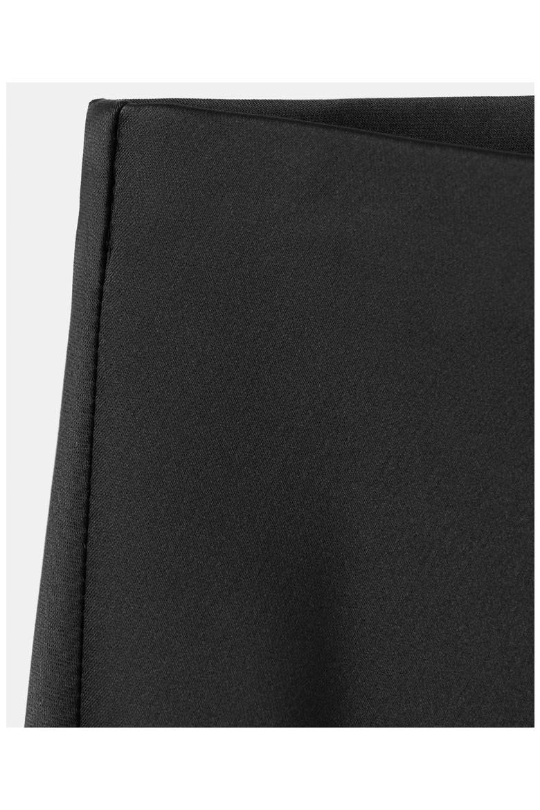 Lace Trim Satin Midi Skirt, Alternate, color, BLACK