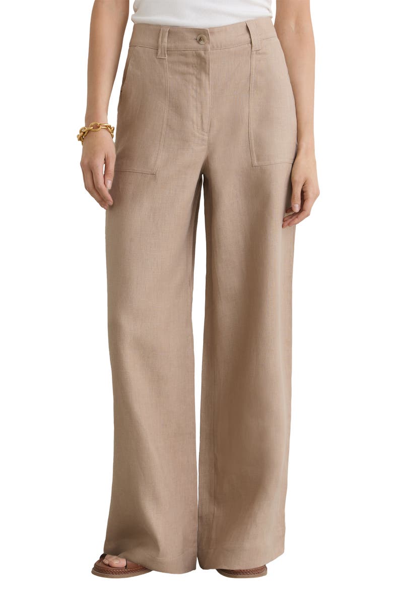 Ashby Wide Leg Linen Pants, Main, color, NEUTRAL