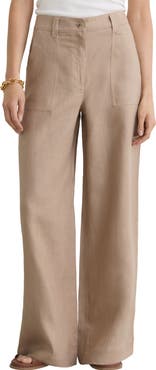 Reiss Ashby Wide Leg Linen Pants