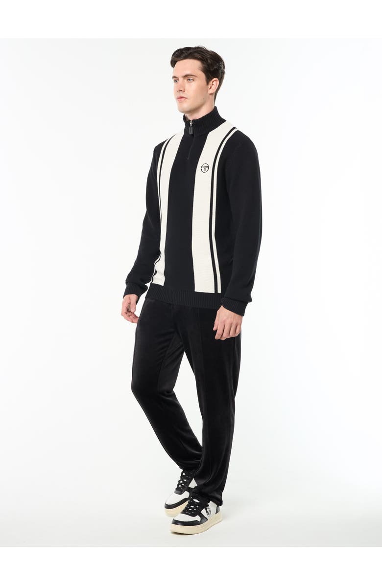 Sergio Tacchini Young Line Knit Polo, Alternate, color, Black/Gardenia